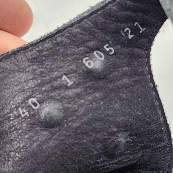 ARCHE Obos Nubuck Rose Gold Studs Criss Cross Slingback Sandals Black - Picture 6 of 7